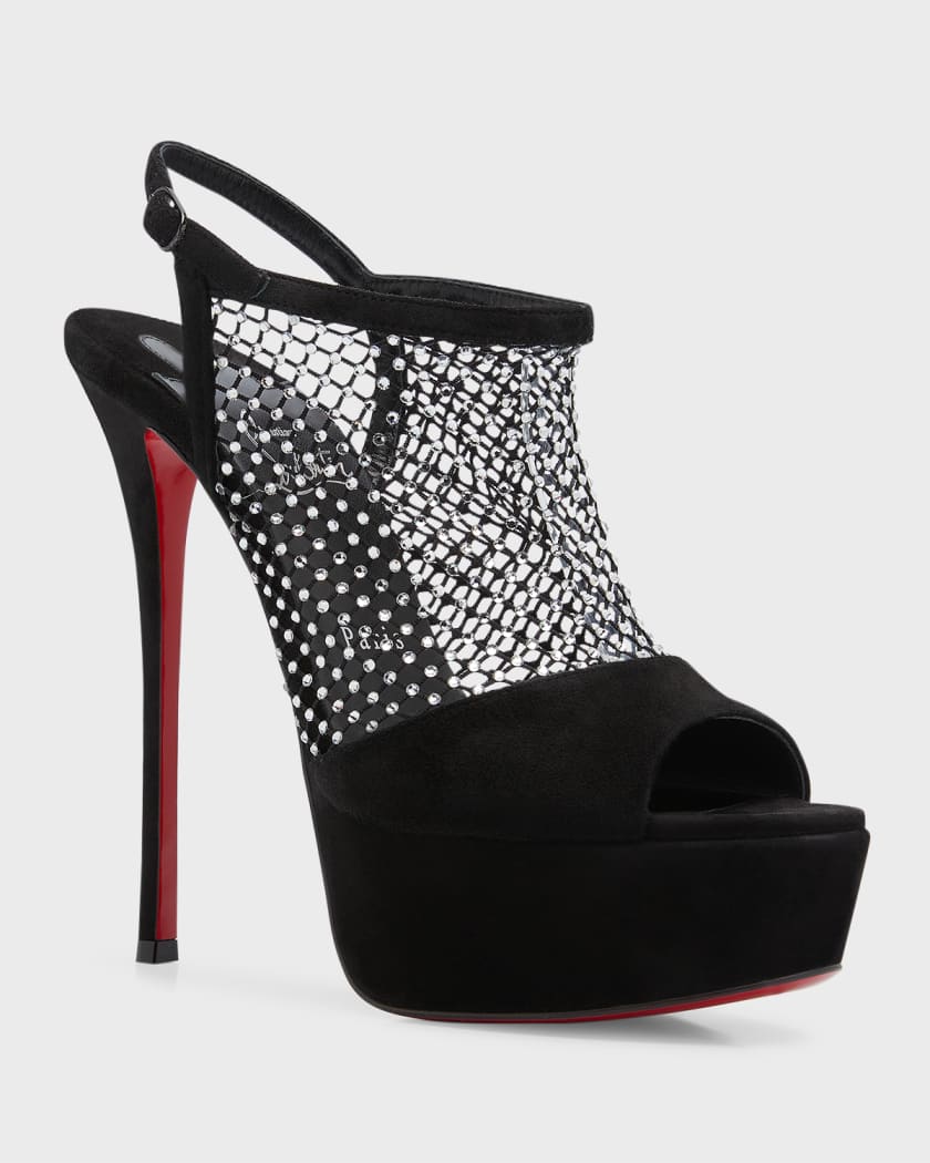 Christian Louboutin Louloudance Red Suede Platform Red Sole Sandal