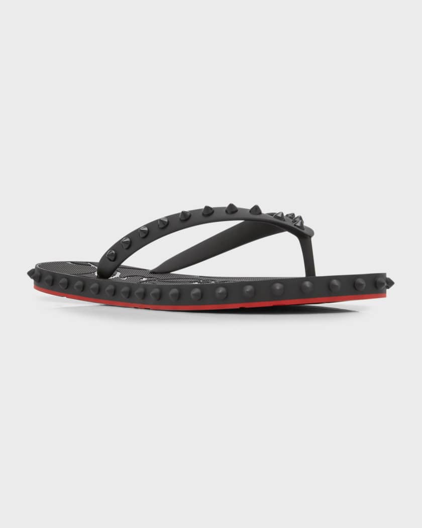 Womens Christian Louboutin multi Loubi Flip Studded Flip Flops