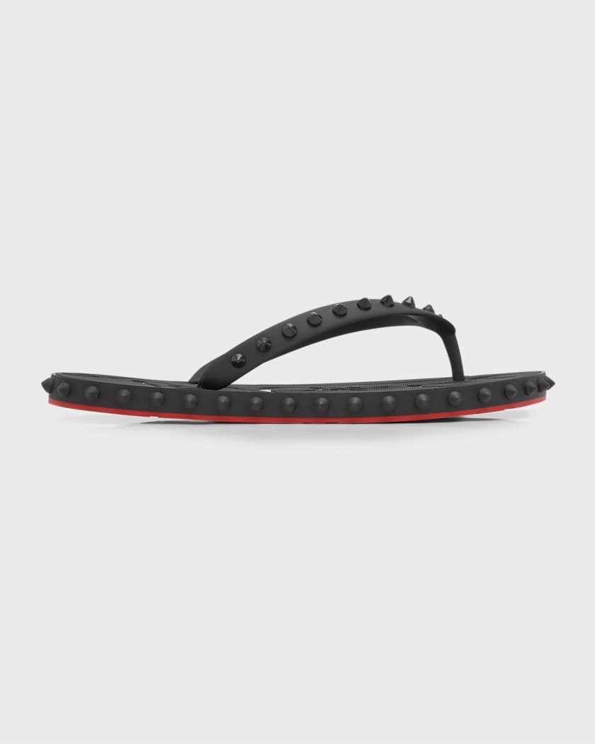 CHRISTIAN LOUBOUTIN Loubi Flip Spiked Rubber Flip Flops for Men