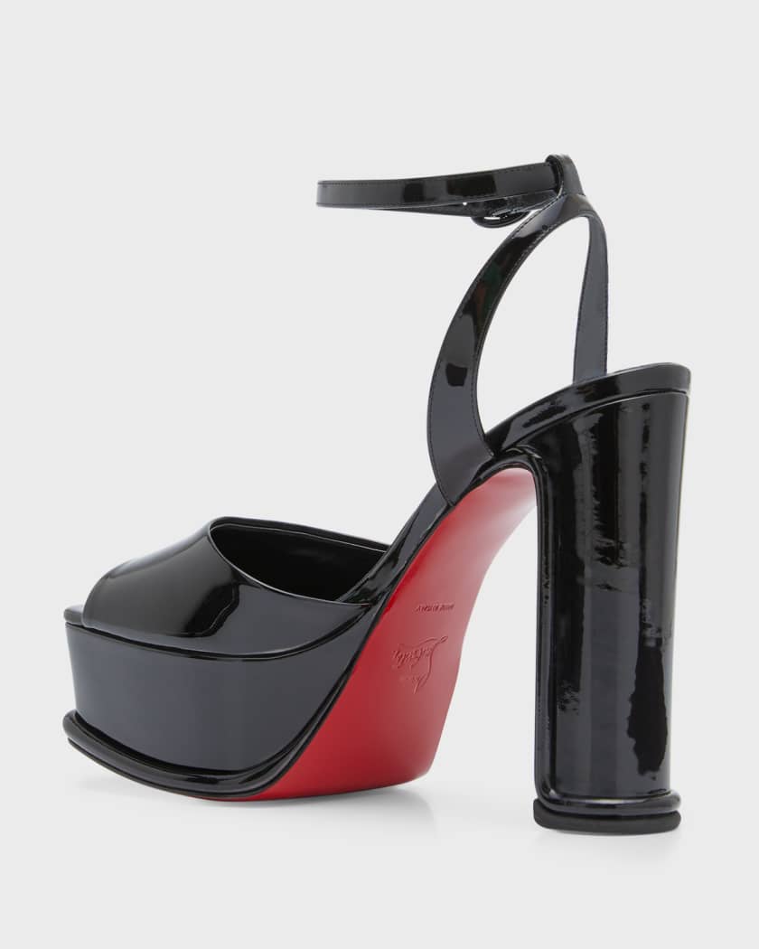 Christian Louboutin Amalili Patent Red Sole Ankle-Strap Sandals - Bergdorf  Goodman