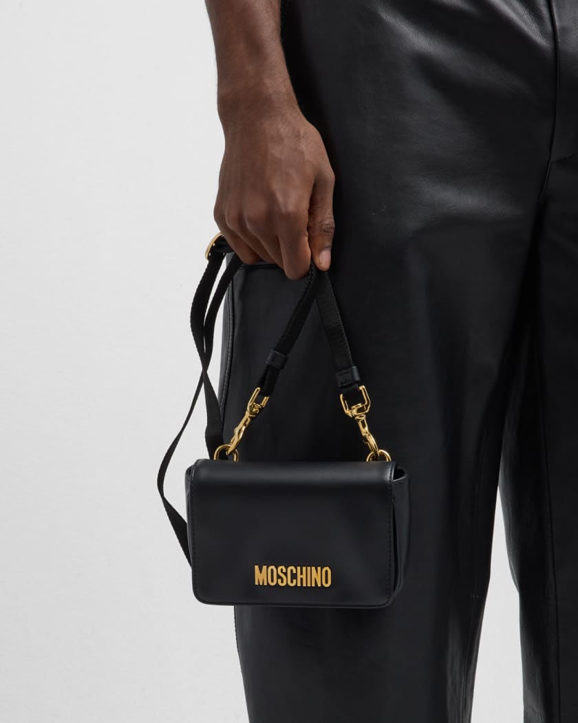 Moschino Women's Allover Logo Nylon Mini Bag - Black - Shoulder Bags