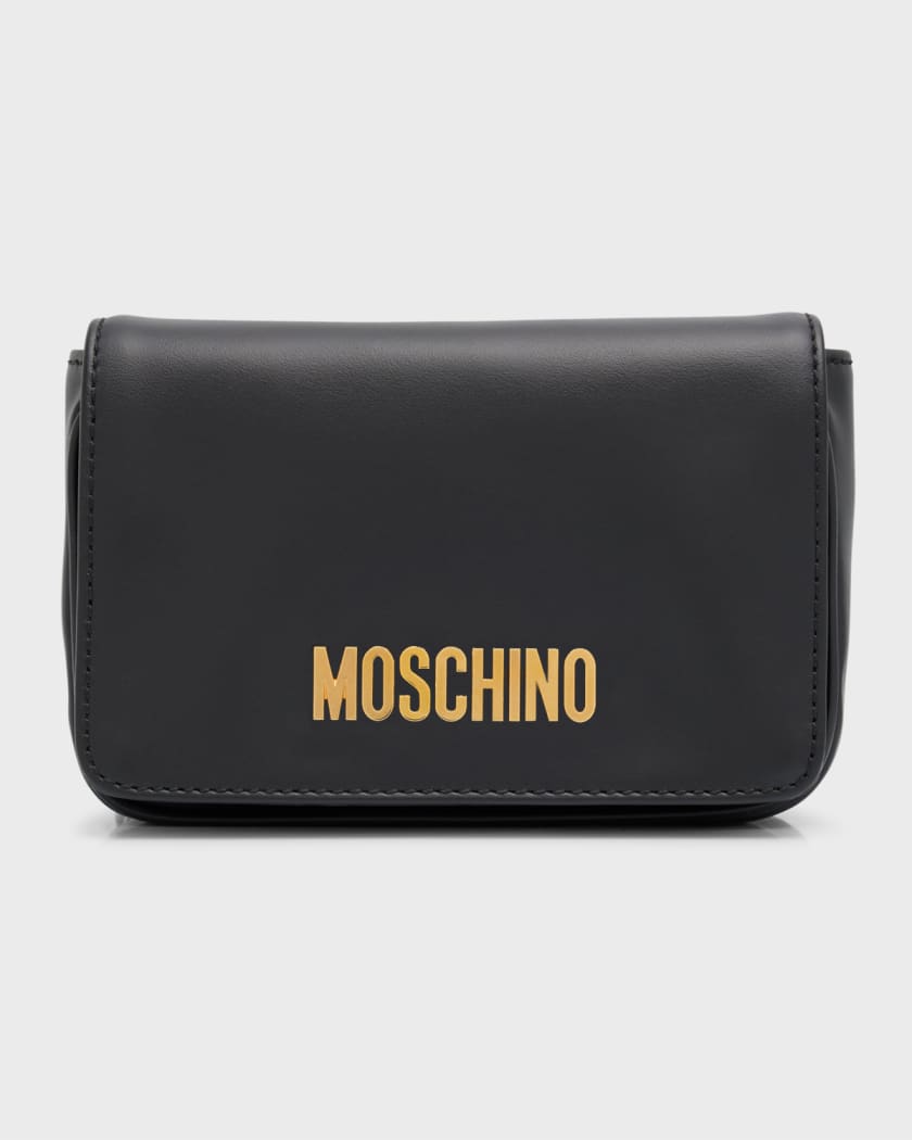 Moschino Women's Allover Logo Nylon Mini Bag - Black - Shoulder Bags