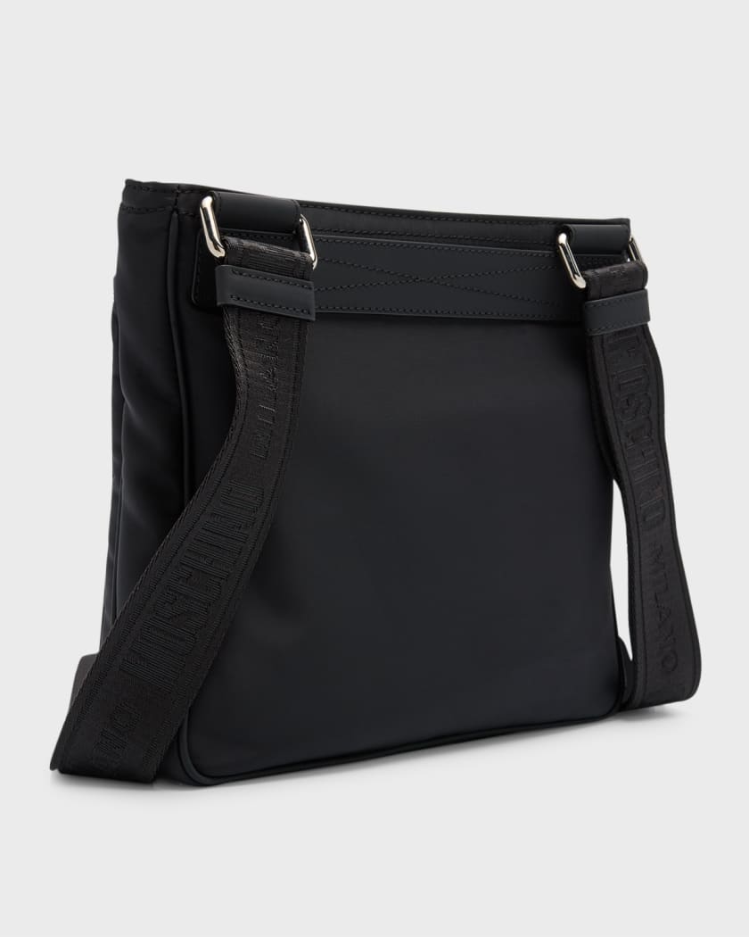 Men's Nylon and Leather Crossbody Bag