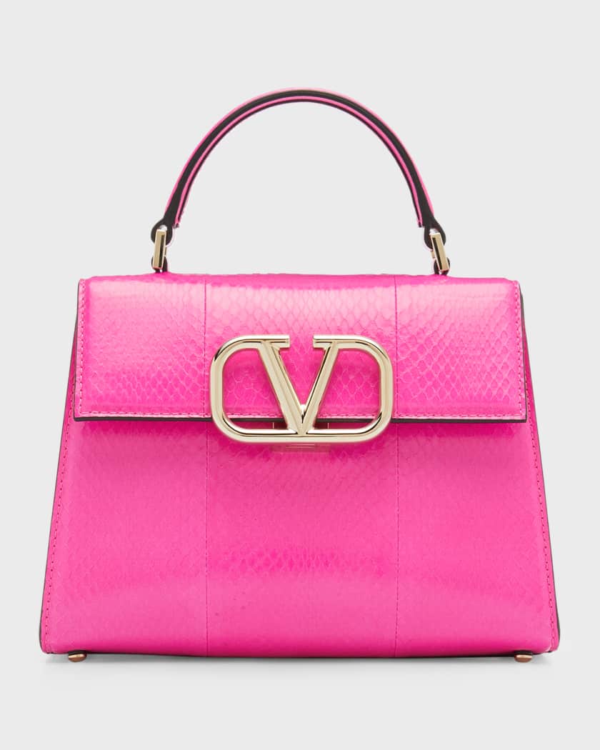Jeg er stolt licens aspekt Valentino Garavani VSLING Small Snakeskin Top-Handle Bag | Neiman Marcus