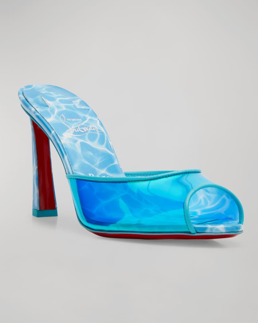 Christian Louboutin Iridescent Spike Red Sole Mule Sandals