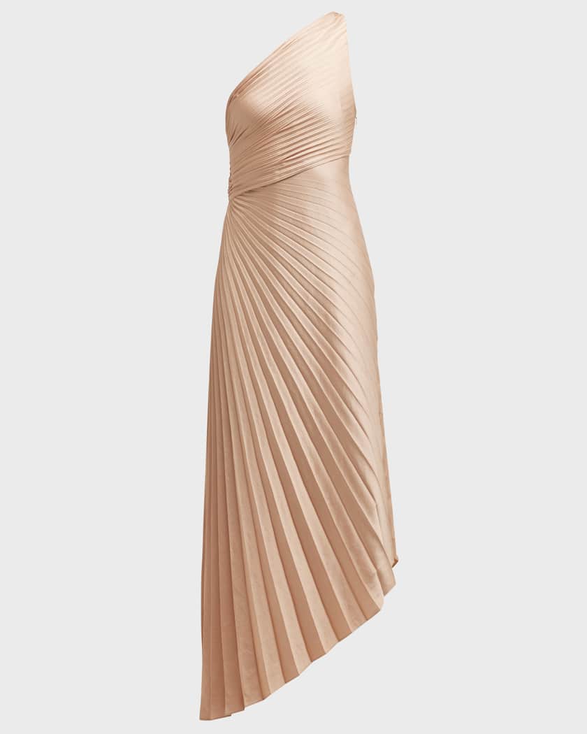 A.L.C. Women's Delfine Pleated Asymmetric Dress - Bella - Size 6