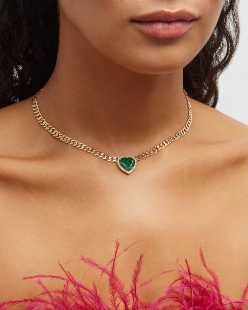 Emerald heart necklace new arrivals