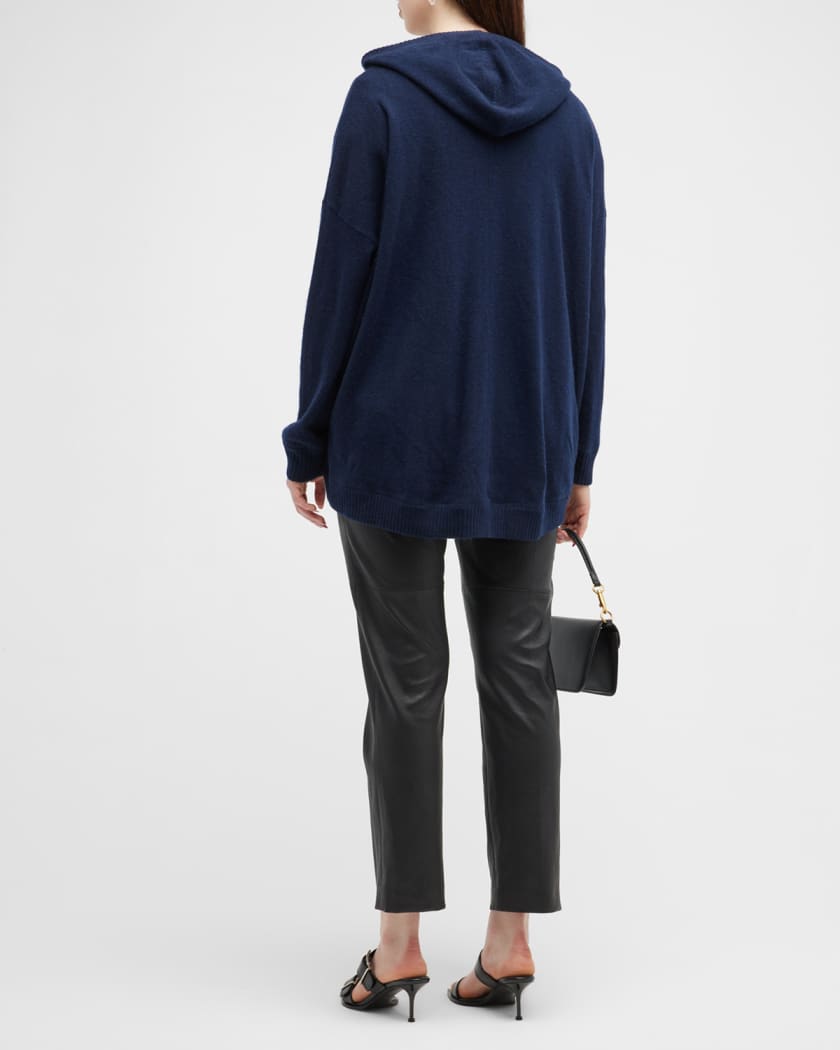 Plus Size Cashmere Zip Front Hoodie