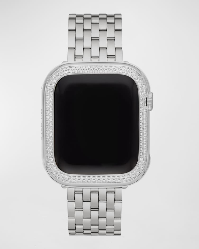 MICHELE Diamond Jacket for Apple Watch Series 7 & 8 in Stainless