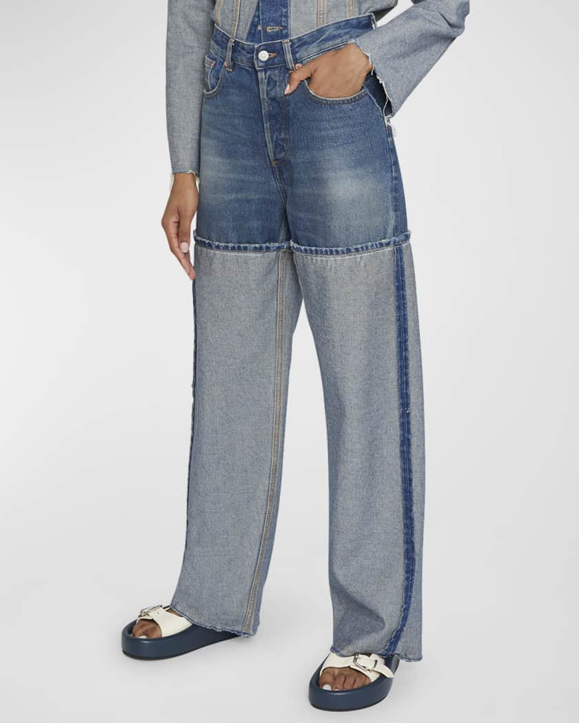 MM6 Maison Margiela Deconstructed Loose Straight Jeans | Neiman Marcus