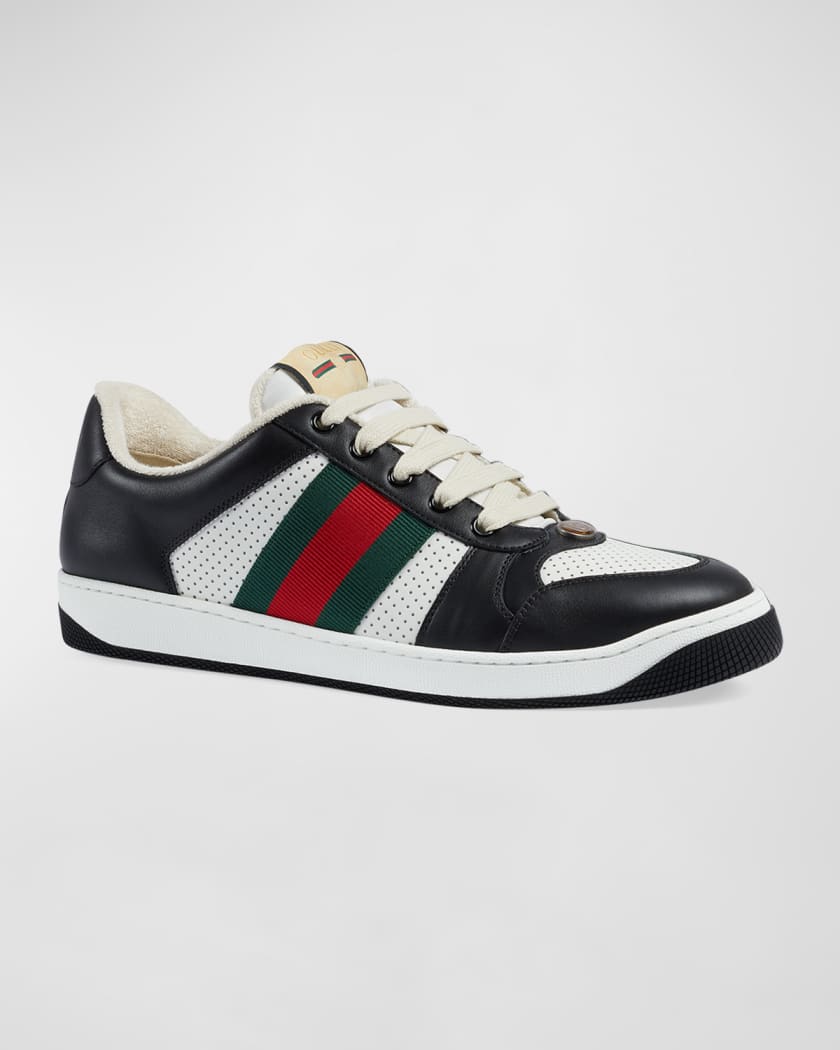 Gucci Gucci Leather Monogram Low Trainers