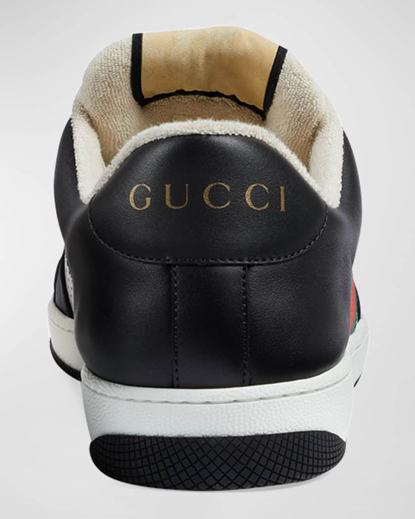 Gucci Men's Gucci Ace Sneaker with Web, Black, Leather