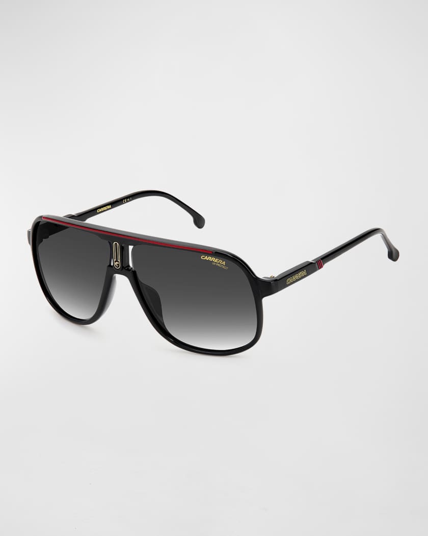 Carrera Men's Logo-Bridge Polarized Rectangle Sunglasses | Neiman Marcus