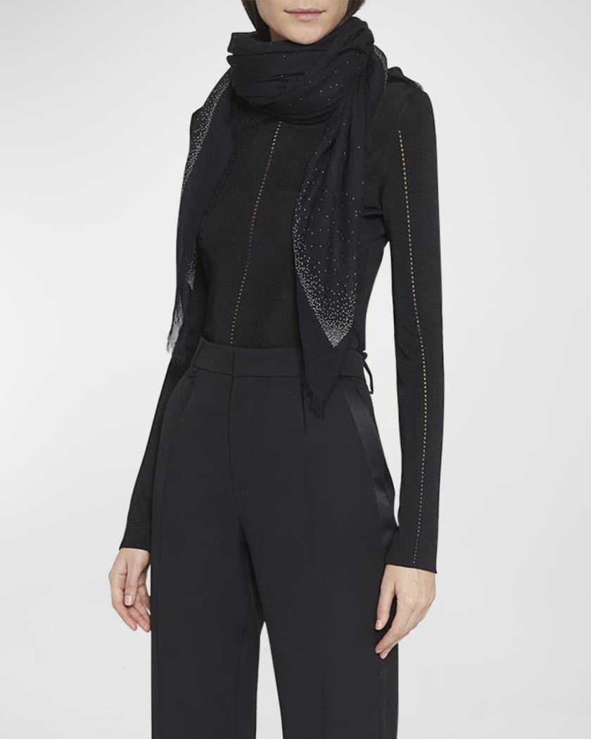 Saint Laurent | Women Wool Blend Scarf Black Unique