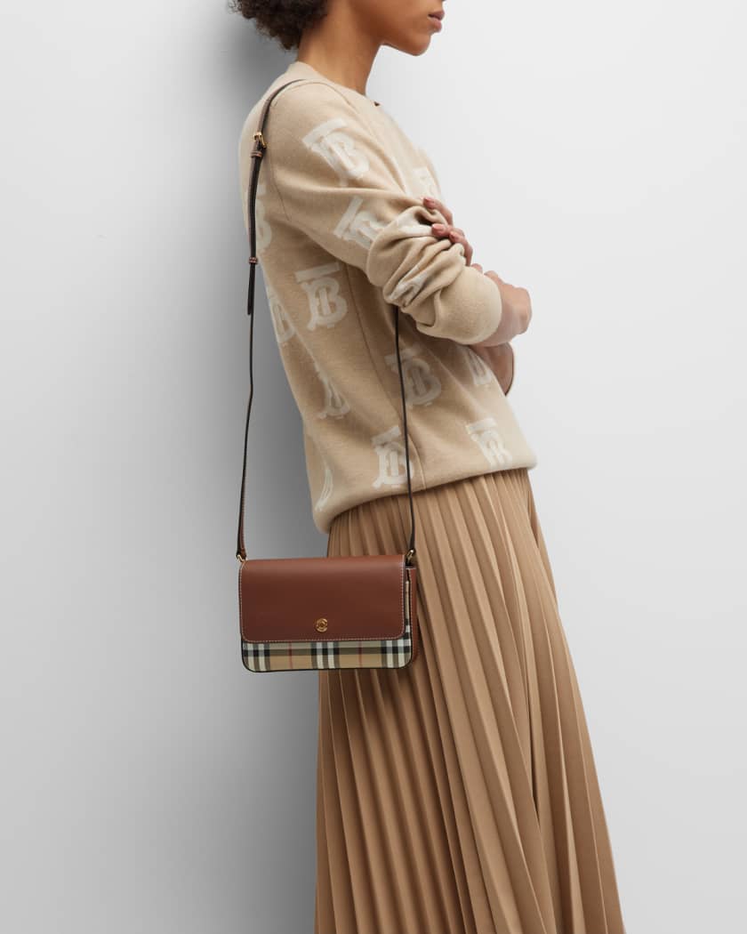 Burberry Hampshire Vintage Check Canvas u0026 Leather Crossbody Bag | Neiman  Marcus