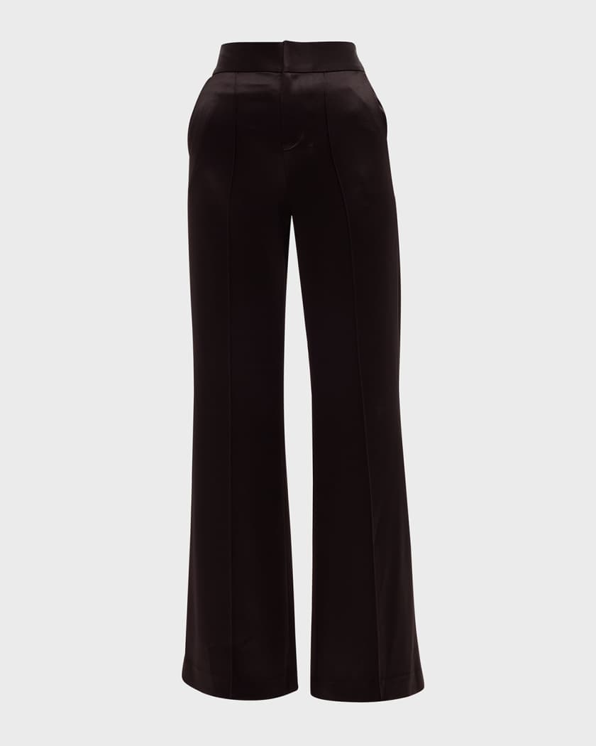 FLARED PANTS IN WOOL GABARDINE - BLACK