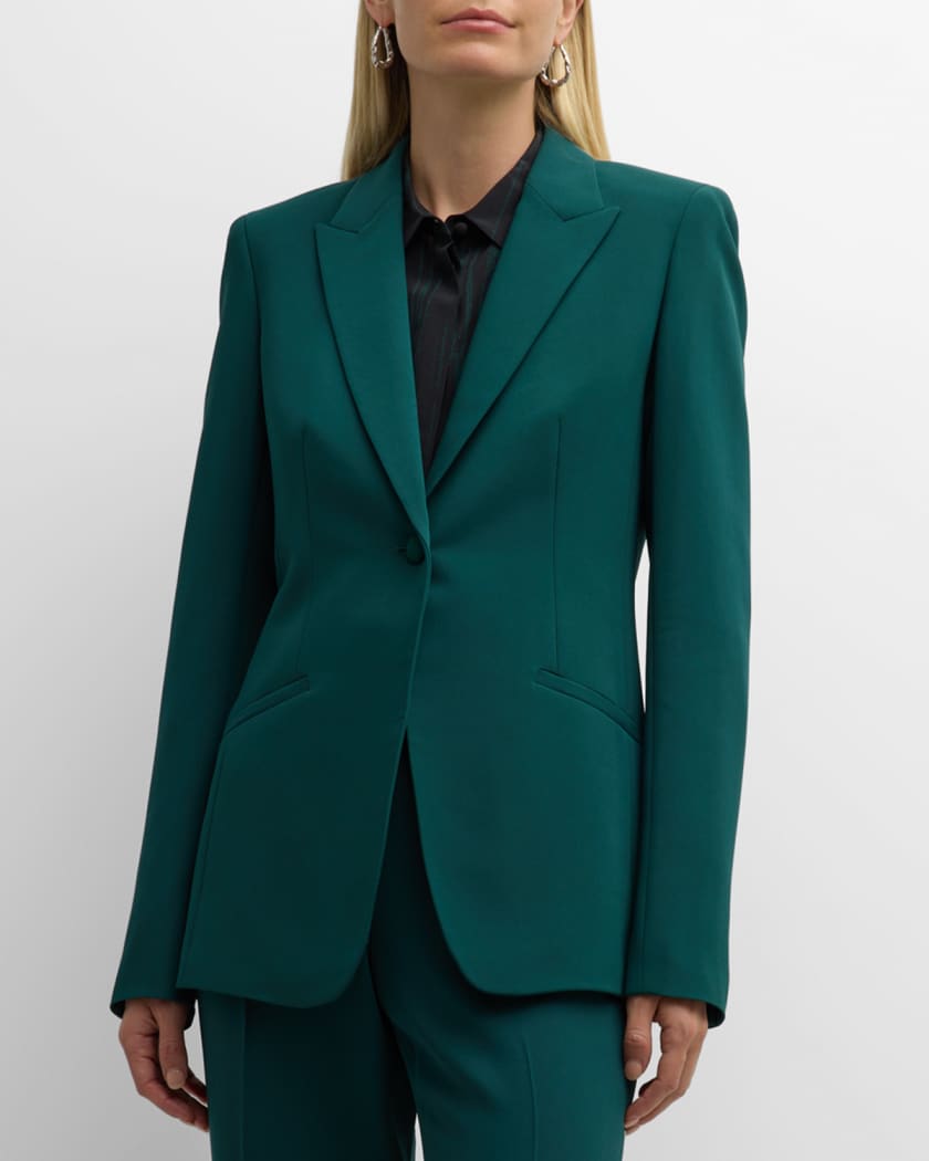 Peak Lapel Single Button Blazer