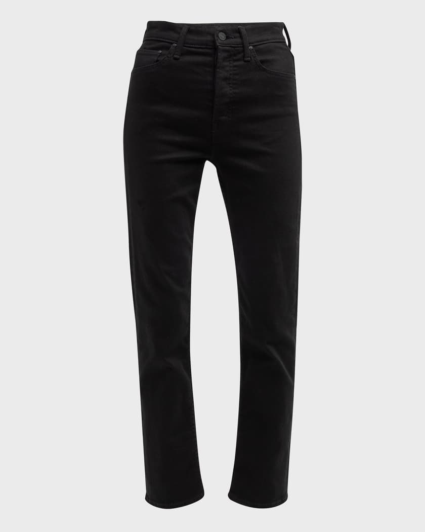 Straight Leg Jeans in Black Wash