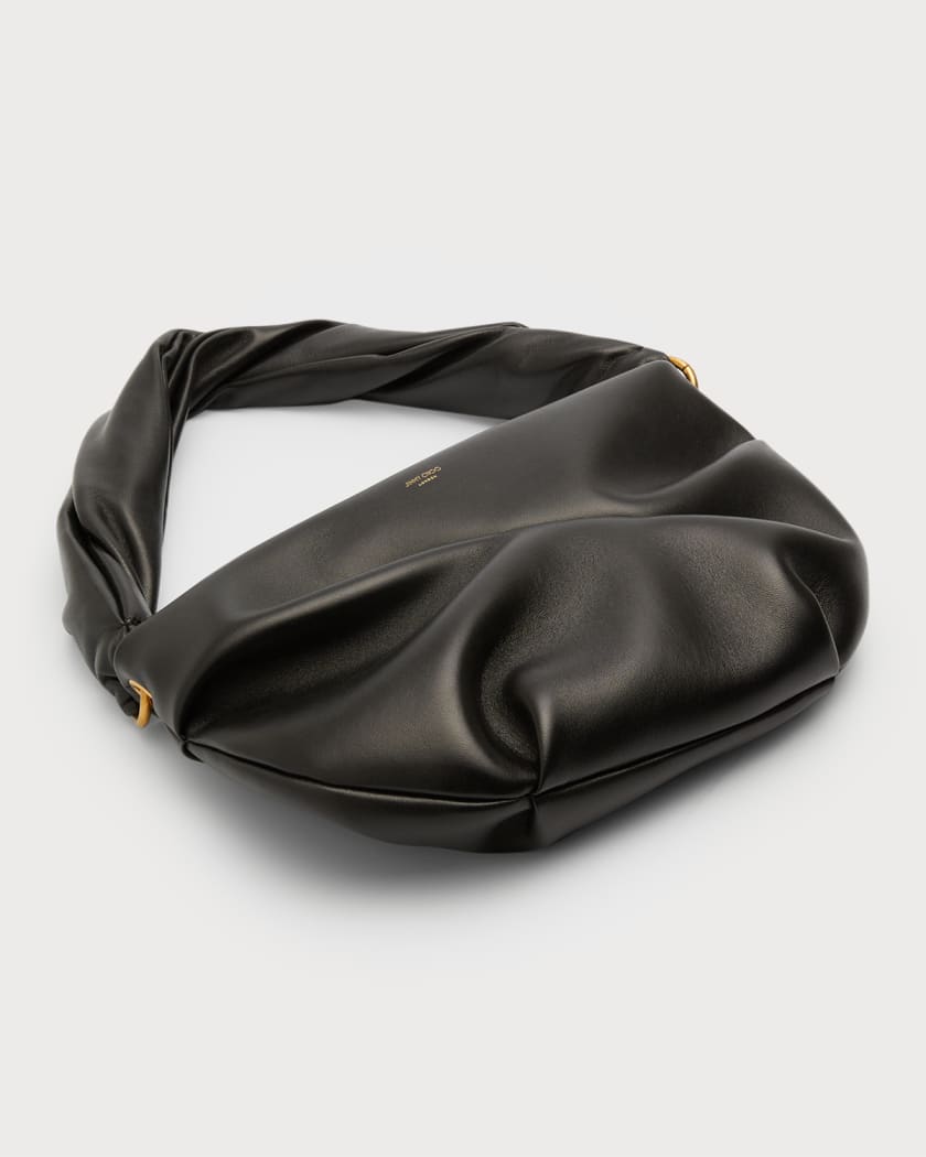 BONNY CLUTCH, Black Satin Clutch Bag, Winter 2022 collection