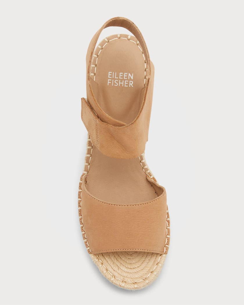 Eileen Fisher Weslia Nubuck Wedge Espadrille Sandals Neiman Marcus