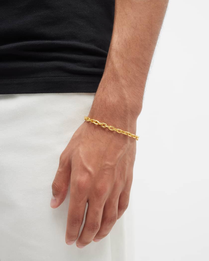 Gurhan Men's Hammered 24K Yellow Gold Cuban Chain Bracelet