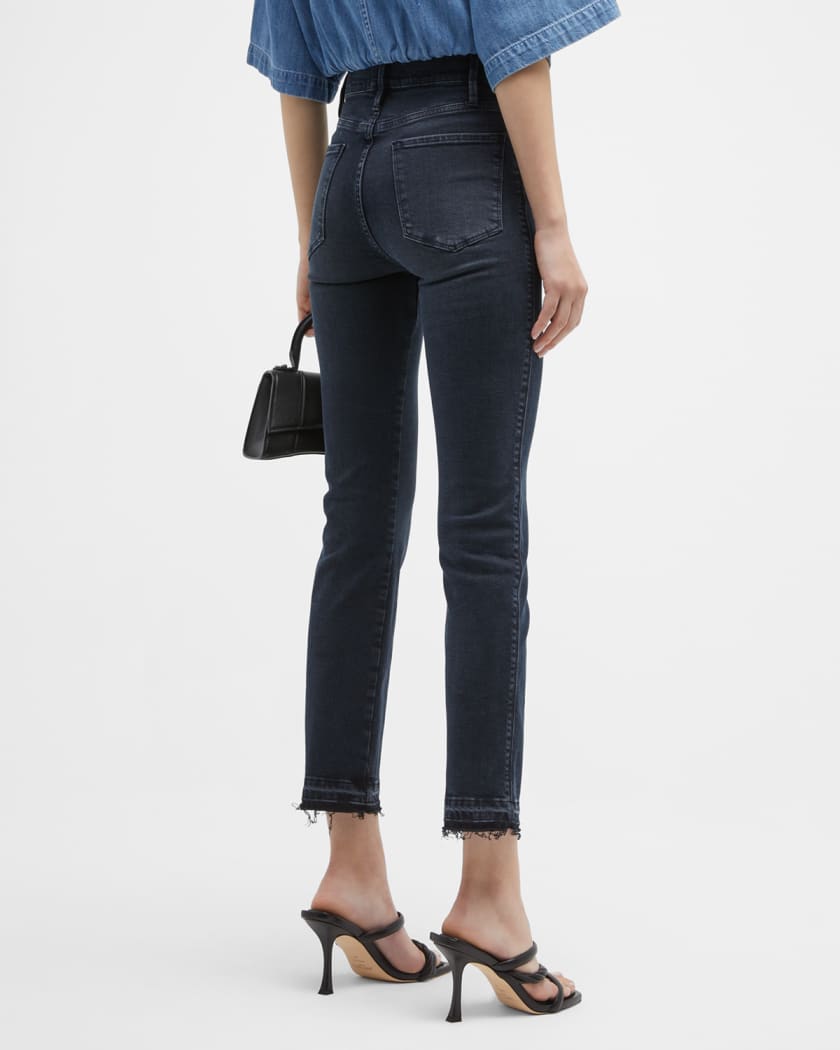 Le sylvie high waist raw hem straight leg jeans new arrivals