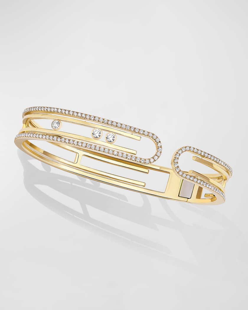 Move 10th 18K Yellow Gold Diamond Bangle Bracelet