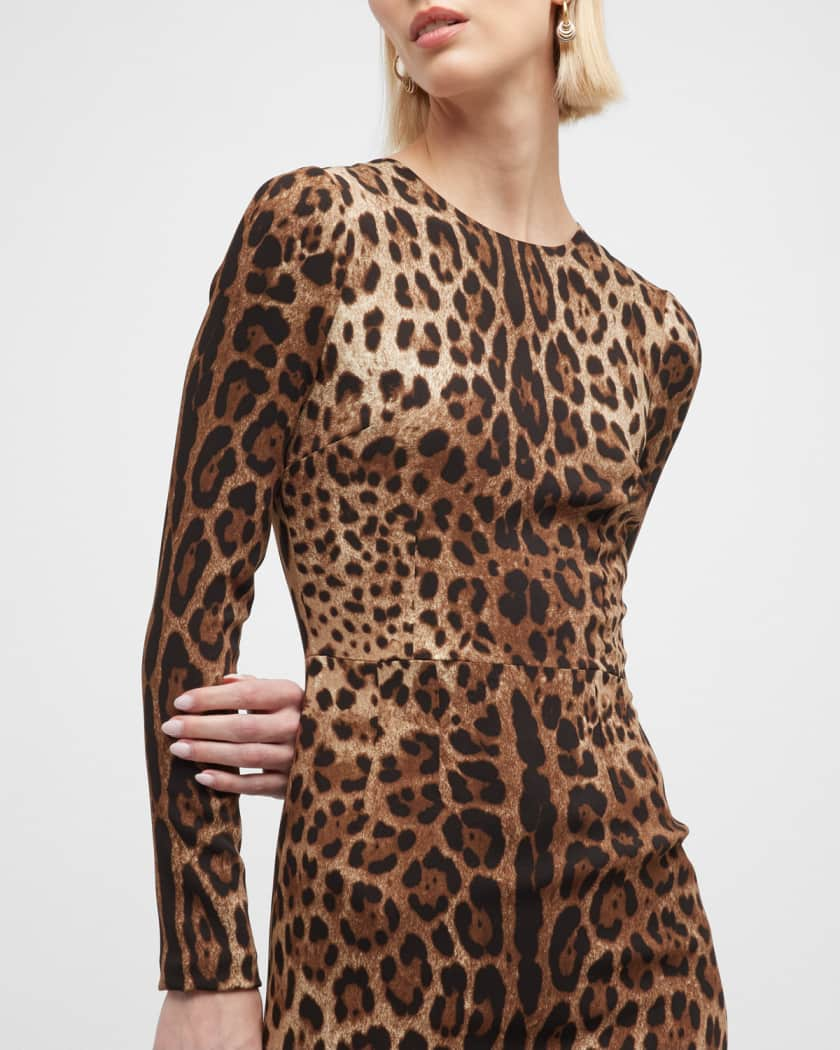 leopard print fitted dress, Dolce & Gabbana