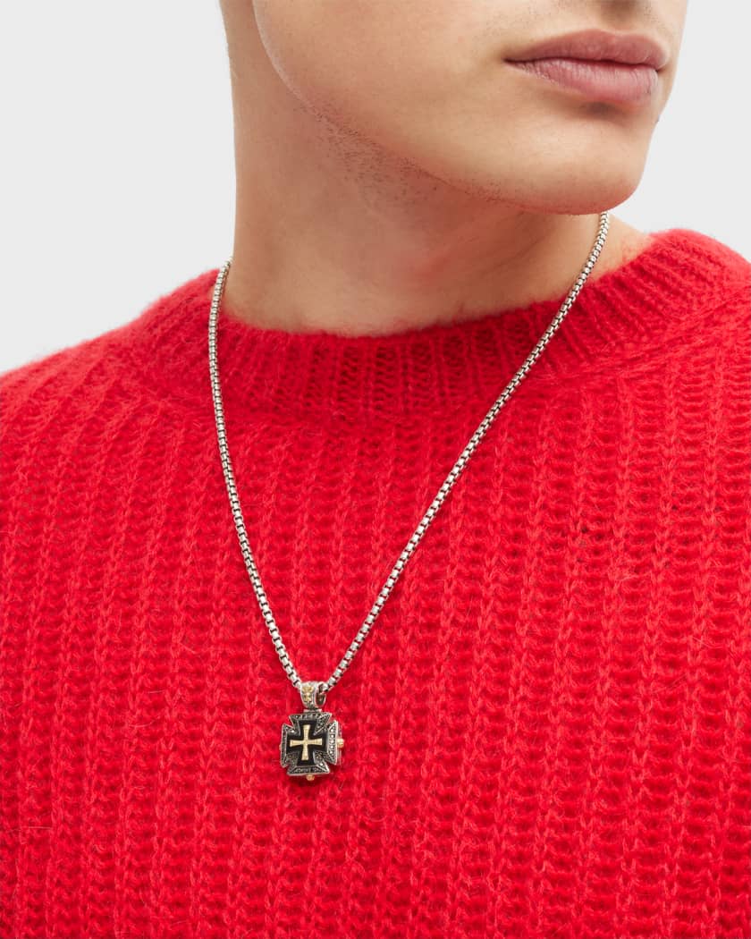 Mens black onyx cross necklace shop