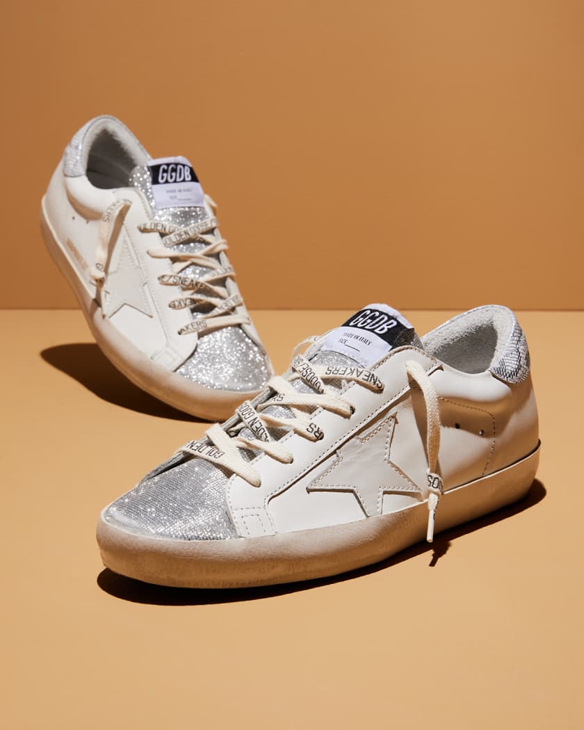 Golden Goose Superstar Metallic Leather Low-Top Sneakers | Neiman