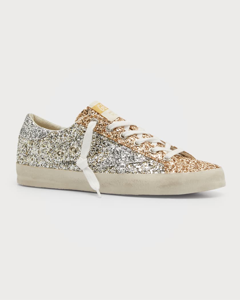 Golden Goose Superstar Bicolor Glitter Low Top Sneakers Neiman
