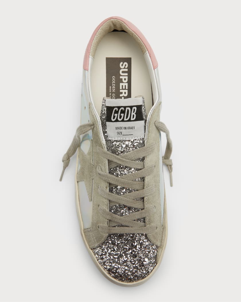 Women's Super-Star sneakers in silver leather