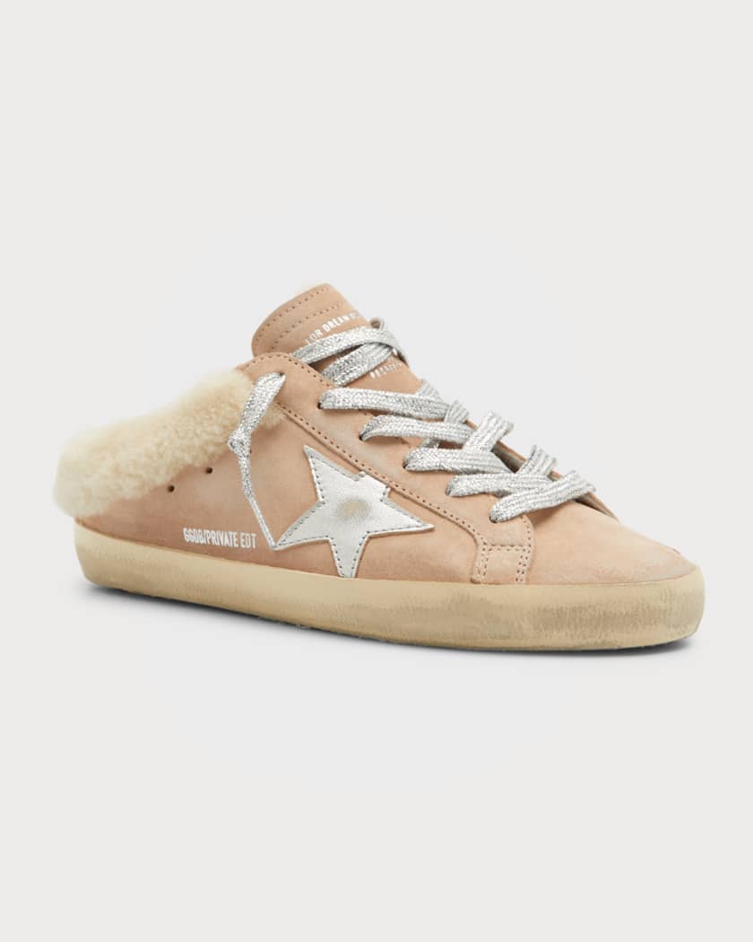Golden goose sabot superstar genuine shearling slide sneaker sale