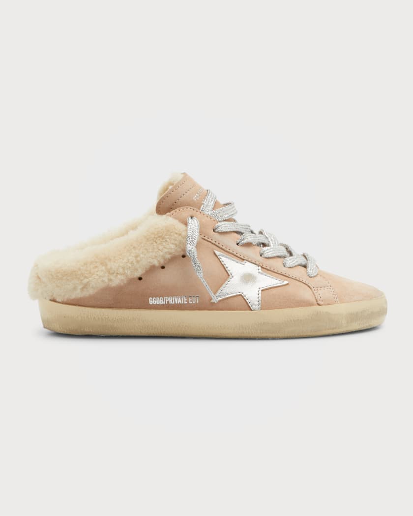 Golden Goose Superstar Sabot Suede Shearling Sneakers | Neiman Marcus