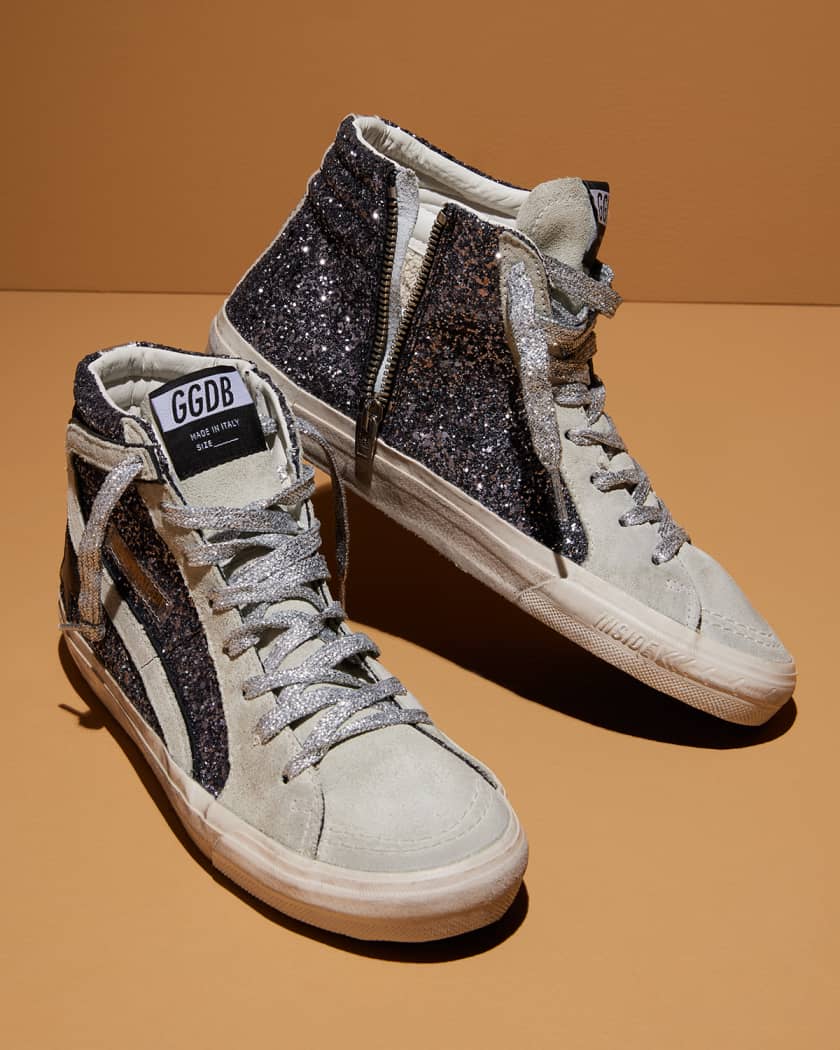 Golden goose hot sale slide glitter
