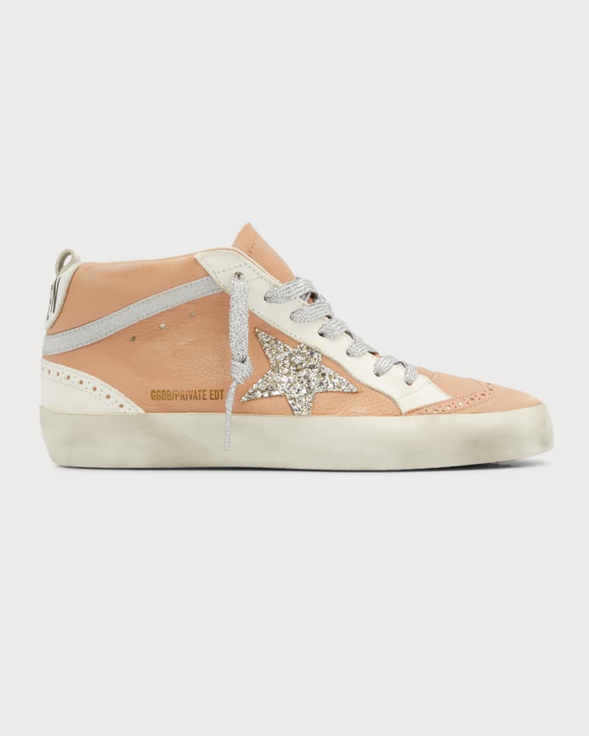 Mid Star Glitter Wing-Tip Sneakers