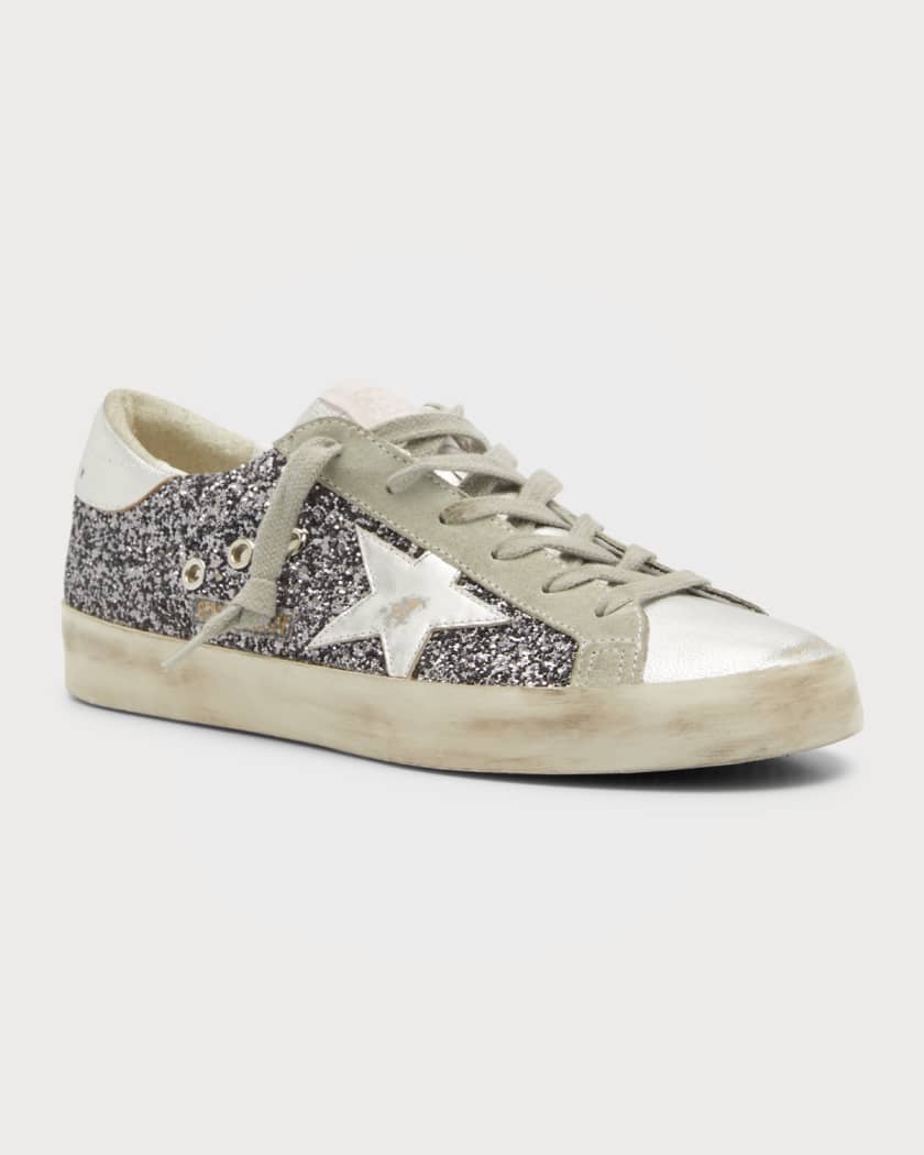 Golden Goose Superstar Glitter Low-Top Sneakers | Neiman Marcus