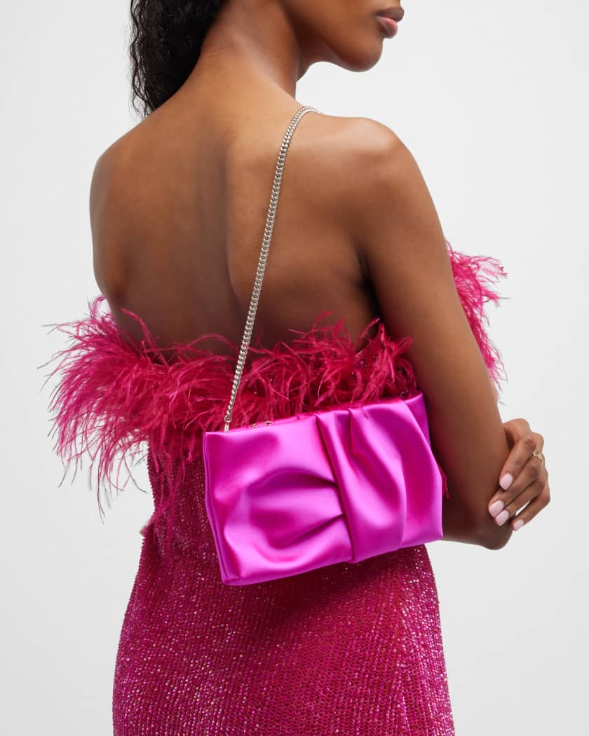 Bonny Ruched Satin Clutch Bag Bonny Ruched Satin Clutch Bag