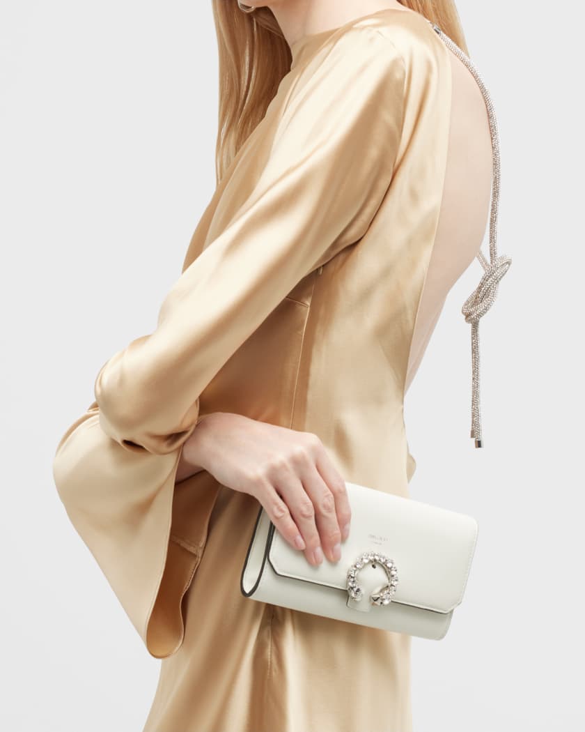 Jimmy Choo Buckle Lambskin Wallet with Chain Neiman Marcus