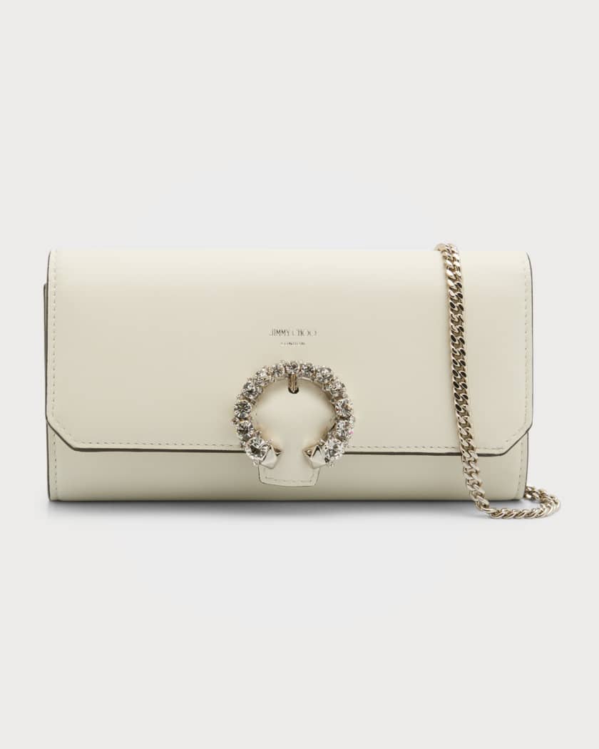Jimmy Choo Buckle Lambskin Wallet with Chain Neiman Marcus