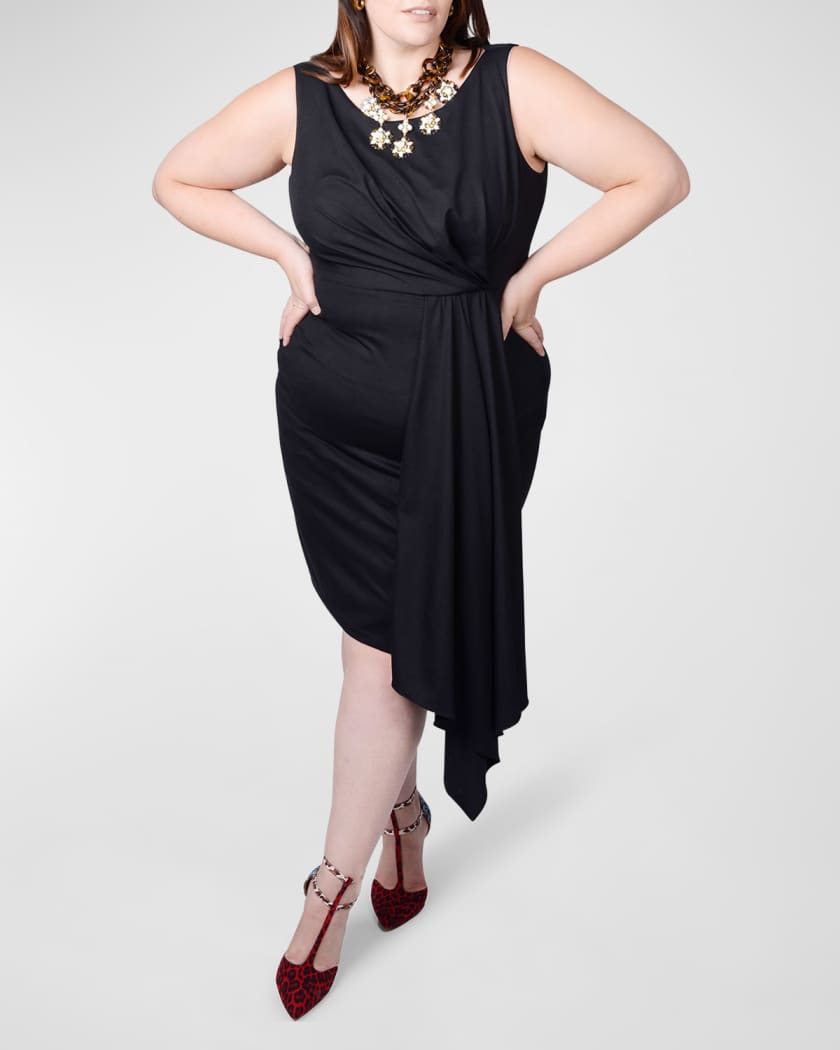 Mayes NYC Plus Size Adele Draped Sheath Dress Neiman Marcus