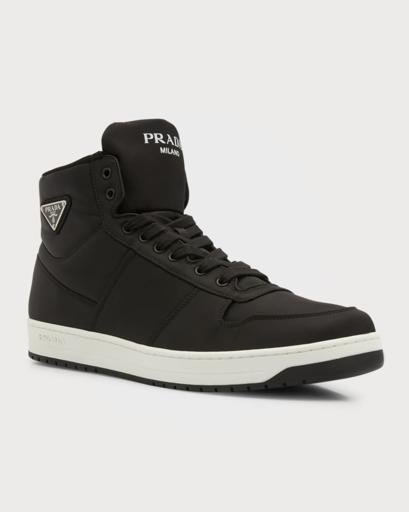 Prada Men's Re-Nylon Gabardine High-Top Sneakers | Neiman Marcus