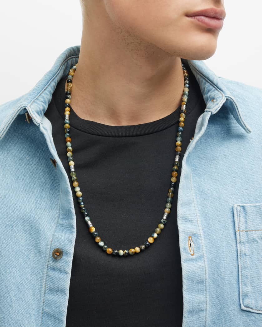 Tiger eye mens necklace new arrivals