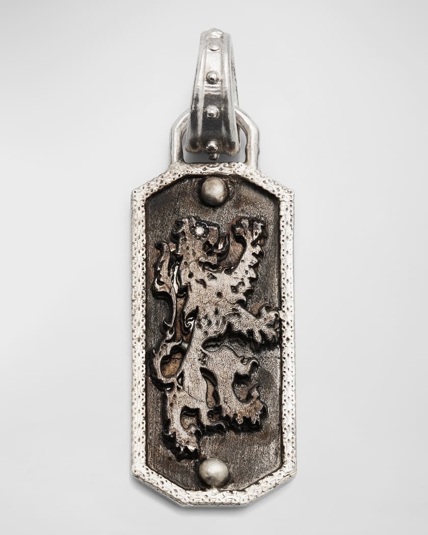 Armenta Men s Sterling Silver Lion Shield Enhancer