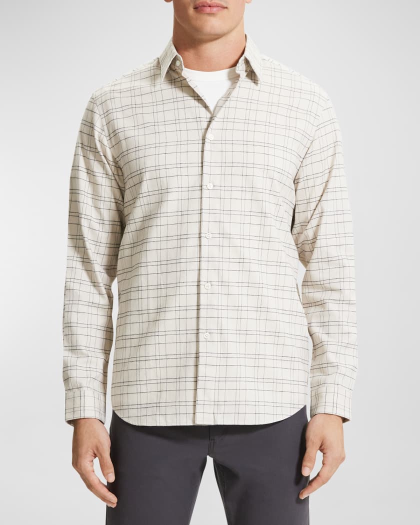 Theory Men's Irving Grid Check Sport Shirt | Neiman Marcus