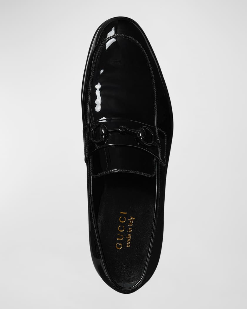 Men's loafer with Horsebit in black patent leather