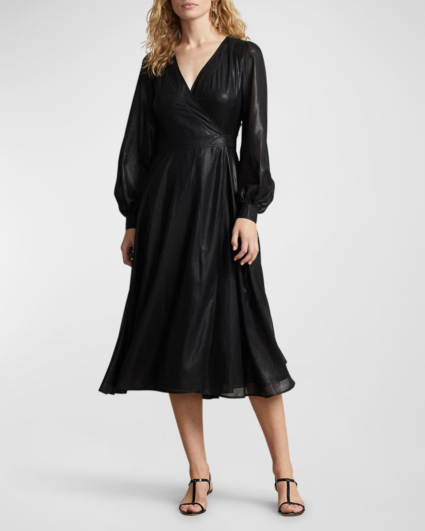 Ralph lauren black long sleeve dress clearance