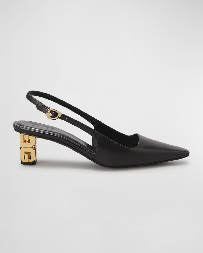 Givenchy, G Cube 50 beige slingback pumps