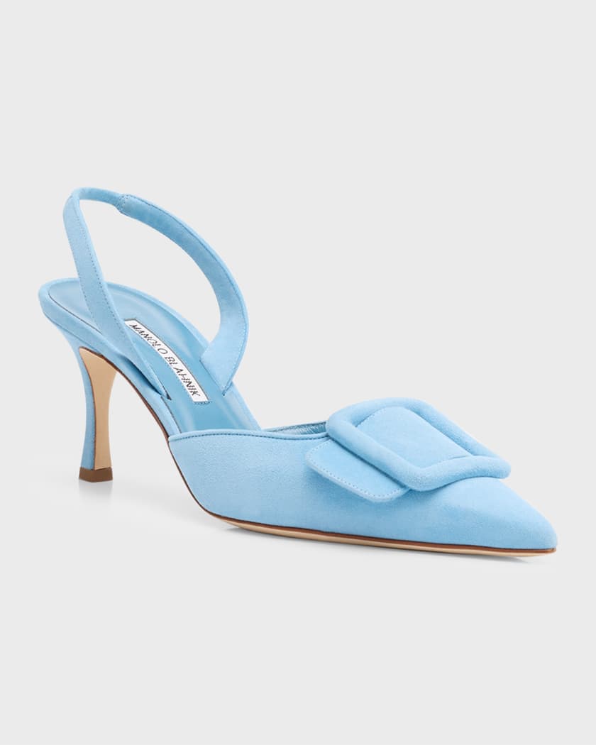 Maysli Suede Buckle Halter Pumps