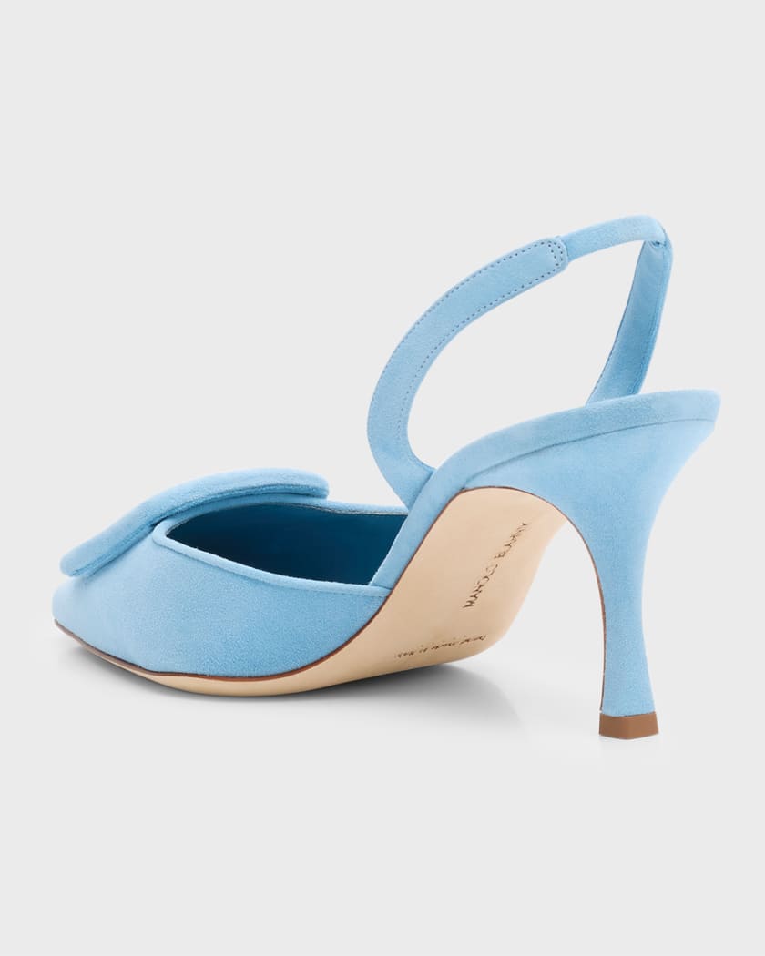 Maysli Suede Buckle Halter Pumps